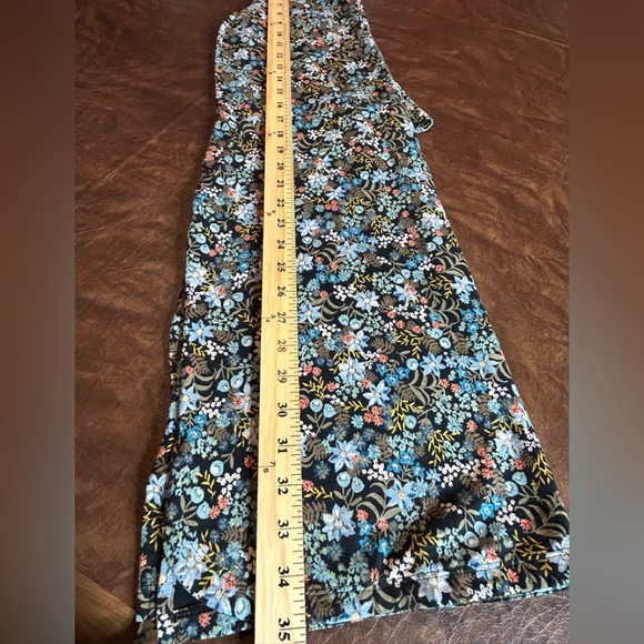 J.Jill 3/4 Sleeve Blue Floral V Neck Cotton Modal Blend Dress XSP - Picture 9 of 9